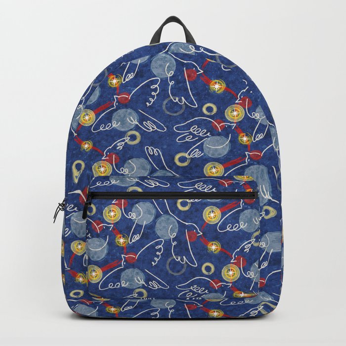 Love Birds with Ribbon and Stars (Blue) Backpack