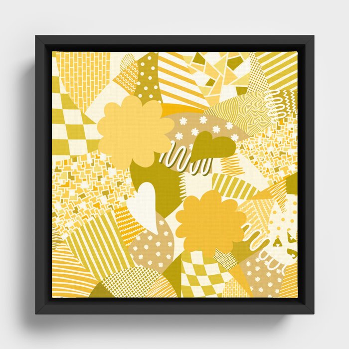 Geometric pattern collage 7 Framed Canvas