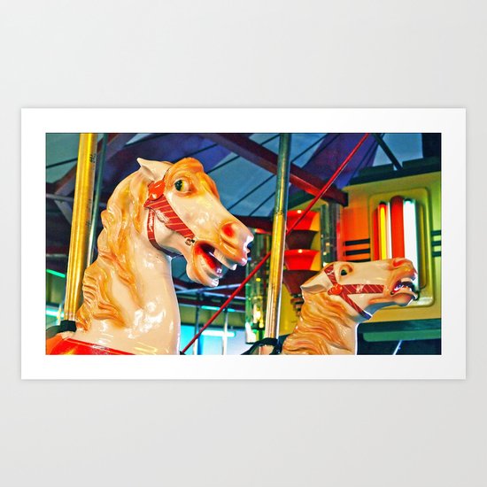 Carousal racers Art Print