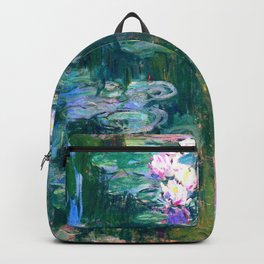 water lilies : Monet Backpack | Oil, Floral, Painting, Pop Art, Classic, Homedecor, Claudemonet, Impressionism, Flowers, Purevintagelove 