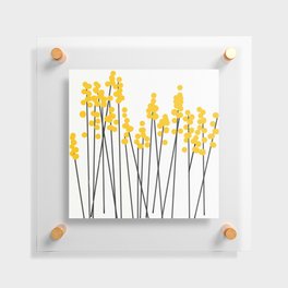 Hello Spring! Yellow/Black Retro Plants on White #decor #society6 #buyart Floating Acrylic Print