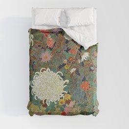 Vivid type flower【Japanese painting】 Comforter