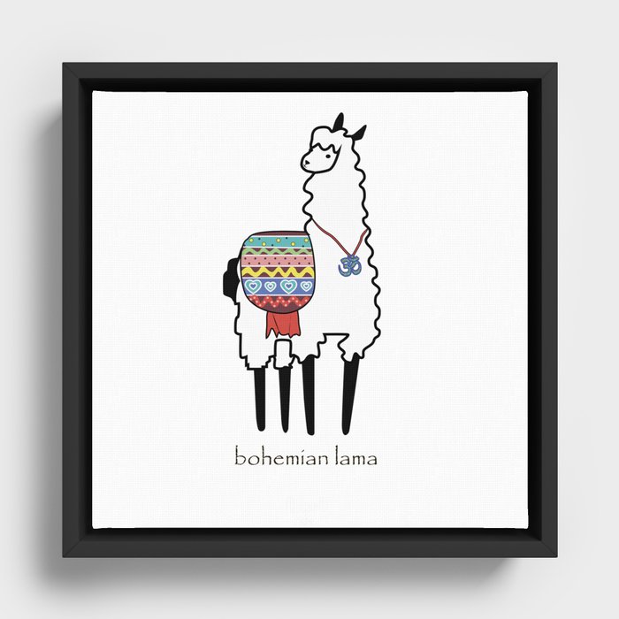 Bohemian Lama Framed Canvas