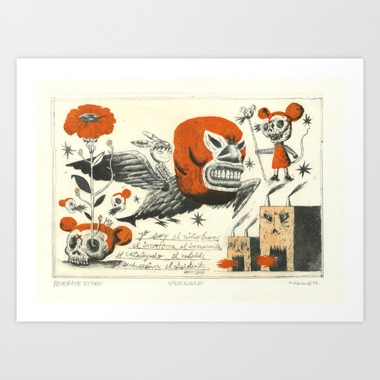 Niño Burro Art Print