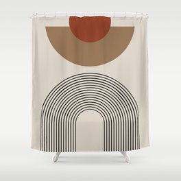 Arie - Mid Century Modern Abstract Art Shower Curtain