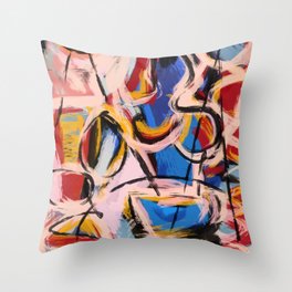 Abstract expressionist art with some speed and sound Throw Pillow