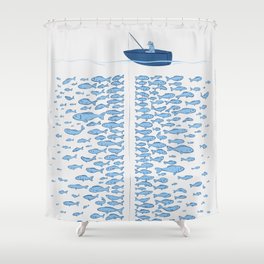 217 Finicky Fish (plenty of fish in the sea) Shower Curtain