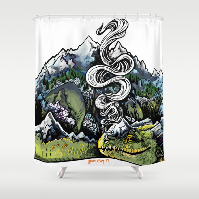 Mountain Dragon Shower Curtain