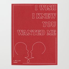 Steve Lacy Bad Habit "I Wish I Knew You Wanted Me" Design Poster
