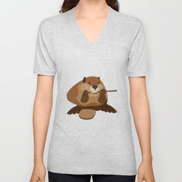 Bucky Beaver V Neck T Shirt