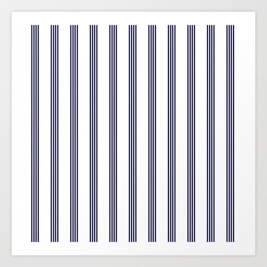 Blue- White- Stripe - Stripes - Marine - Maritime - Navy - Sea - Beach - Summer - Sailor Art Print