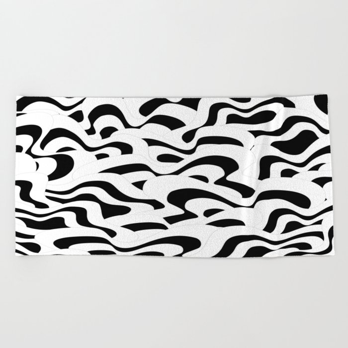 Abstract pattern - black and white. Beach Towel
