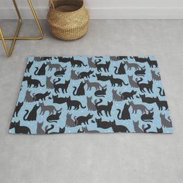Black Cats Pattern Area & Throw Rug