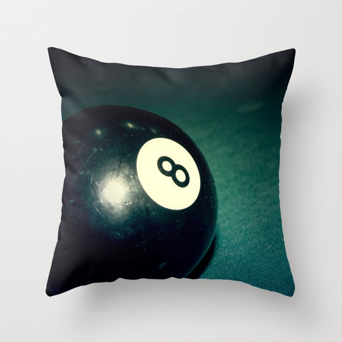 Eight Ball-Teal Throw Pillow