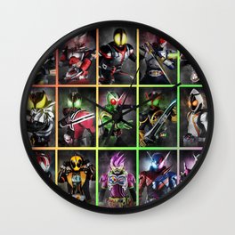 Kamen Rider Heisei Era Main Riders 20th Anniversary Wall Clock | Agito, Kiva, Drive, Kuuga, Blade, Den O, Decade, W, Hibiki, Collage 