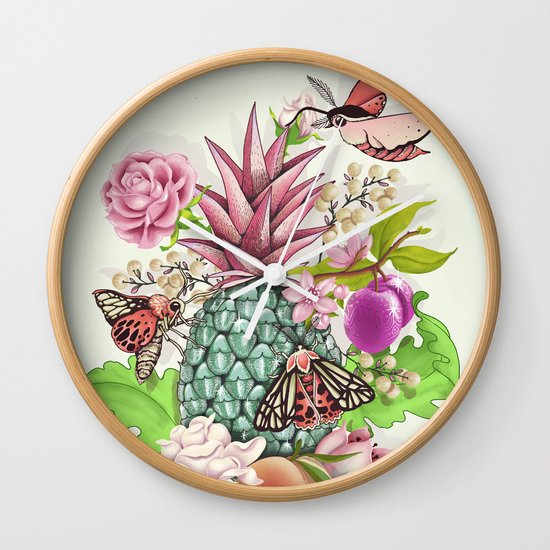 Glam Tropical - silver version Wall Clock