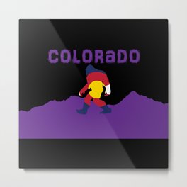 Colorado Biggie Metal Print | Usa, Rockymountains, Mythical, Digital, Milehigh, Graphicdesign, Stencil, Pop Art, Colorado, State 