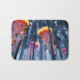 Winter Forest of Electric Jellyfish Worlds Bath Mat | Trees, Trippy, Photo, Forest, Visitors, Cold, Kids, Winter, Fish, Fantasy 