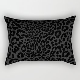 Goth Black Leopard Animal Print Rectangular Pillow