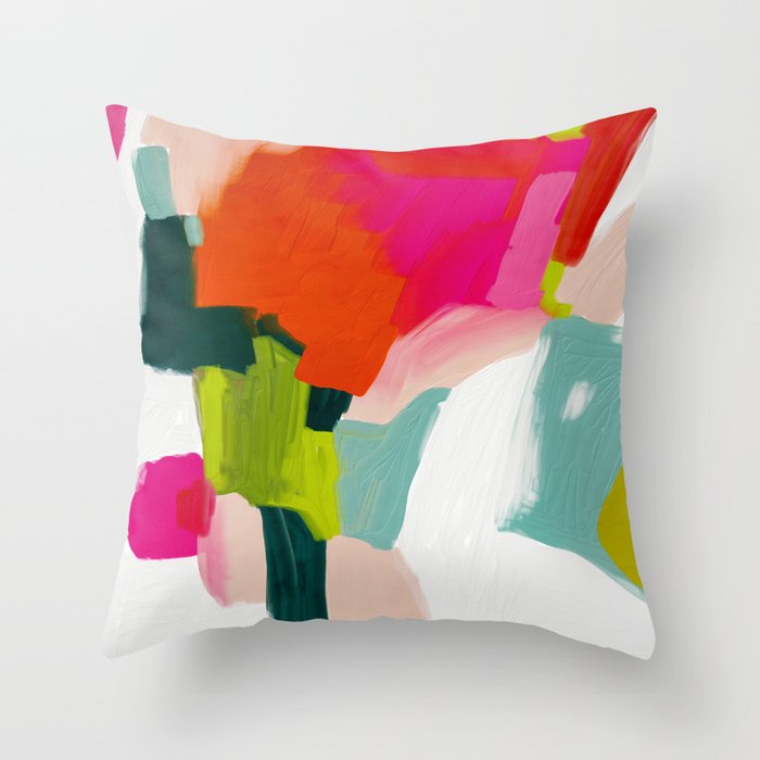 abstract pink art Throw Pillow