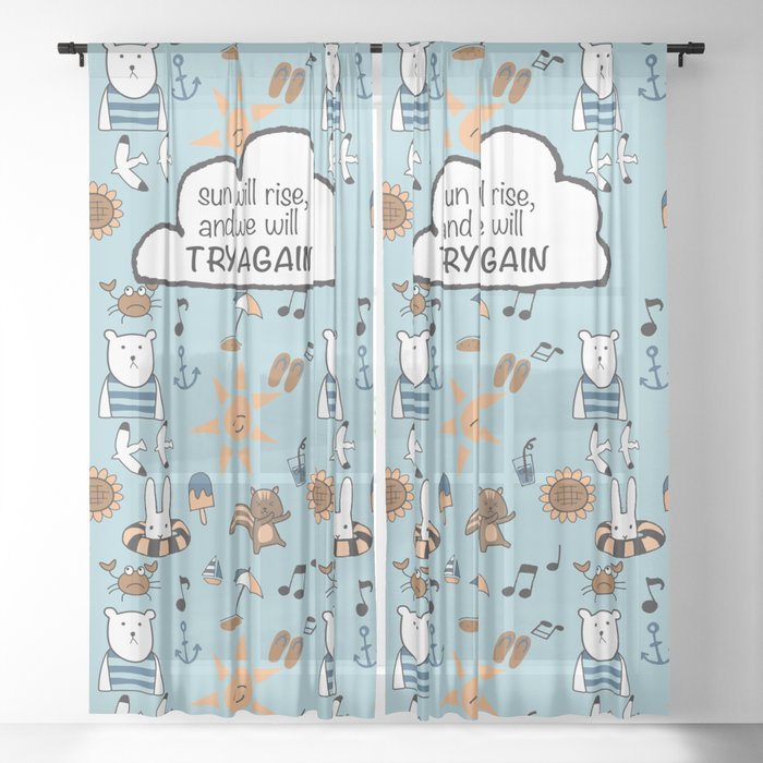 Fun Summer Beach Theme Pattern With Animal Illustration And