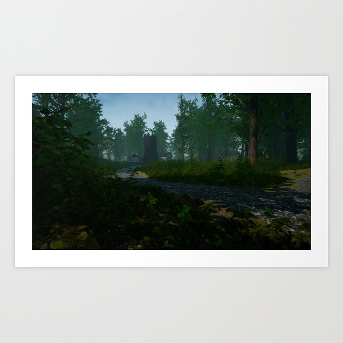 Town in forest Art Print