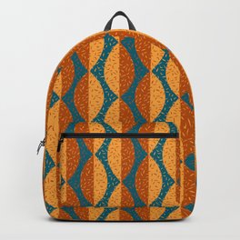 Mod Leaves 2 in Terracotta, Mustard and Teal Backpack