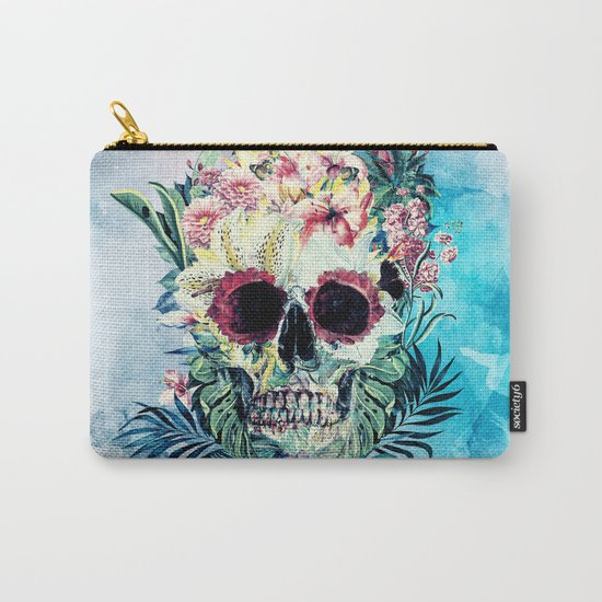 SKULL FLORAL Carry-All Pouch