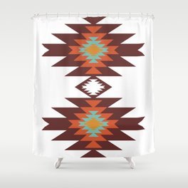 Southwest Santa Fe — Geometric Tribal Indian Abstract Pattern Shower Curtain