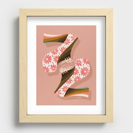 Disco Platforms – Blush & White Recessed Framed Print