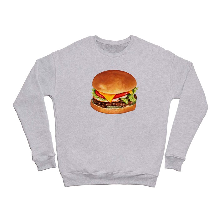 Cheeseburger Pattern 4 - Blue Crewneck Sweatshirt