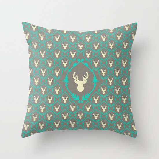 Oh Deer (white) Throw Pillow