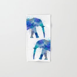 Blue Watercolor Elephant Hand & Bath Towel