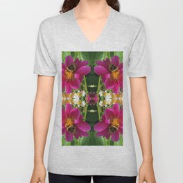 Bumblebee Bliss - Cerise Delight V Neck T Shirt