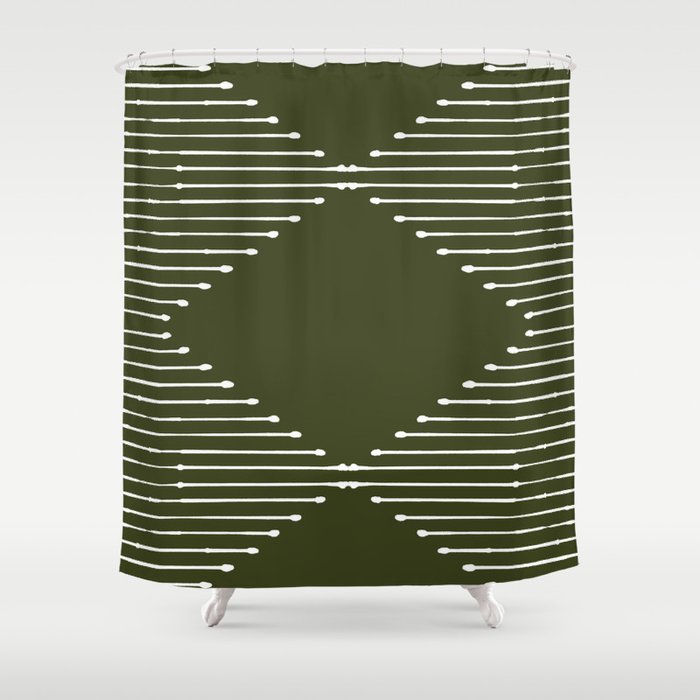 Geo (Olive Green) Shower Curtain