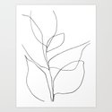 Minimalist Line Art Plant Drawing Art Print by mininst | Society6