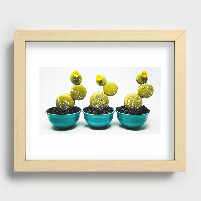 Cactus Macarons Recessed Framed Print