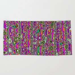 Psychedelic neon swirl Beach Towel