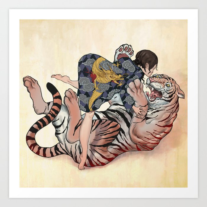 Dragon VS Tiger Art Print