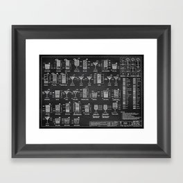 Black Cocktail Recipes Guide Framed Art Print