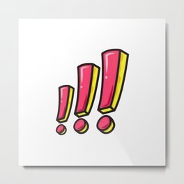 Cute Pink Exclamation Metal Print | Colorful, Children, Exclamationpoint, Porcodiseno, Cute, Nameinitial, Girly, Initials, Punctuation, Kids 