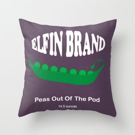 Peas Vintage Label Throw Pillow