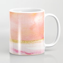 Coral, Gold And Pink Abstract Watercolor Art Coffee Mug