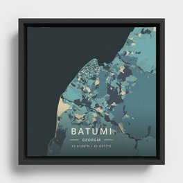 Batumi, Georgia - Cream Blue Framed Canvas