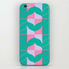 WHALE SONG Midcentury Modern Organic Shapes in Vibrant Pink and Green iPhone Skin