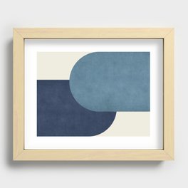 Halfmoon Colorblock - Blue Recessed Framed Print