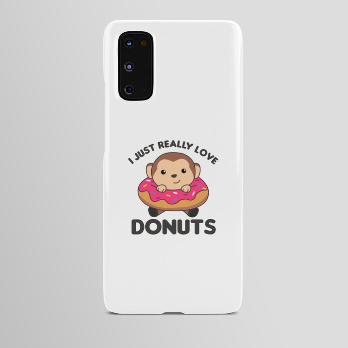 Sweet Monkey Funny Animals In Donut Pink Android Case