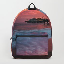 Venice Beach Sunset Backpack | Sun, Palmtrees, Beach, Tropical, Ocean, Surfing, Sand, Water, Palm, Usa 