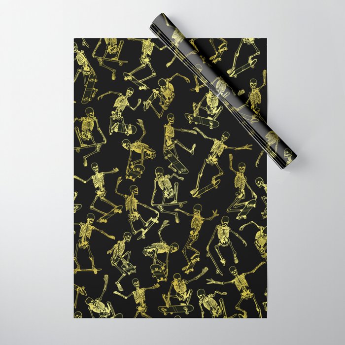 Grim Ripper Skater GOLD Wrapping Paper