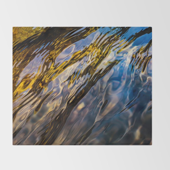 River Ripples In Copper Gold Blue And Brown Throw Blanket By